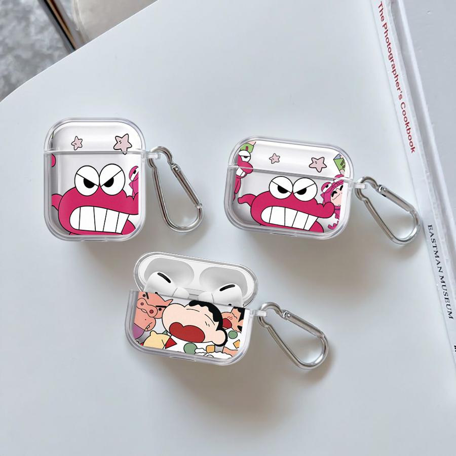 Case For Airpods Pro3 Pro2 Pro 1 3 4 2 Clear Earphone Cases Cover Crayon ShinChan Cartoon