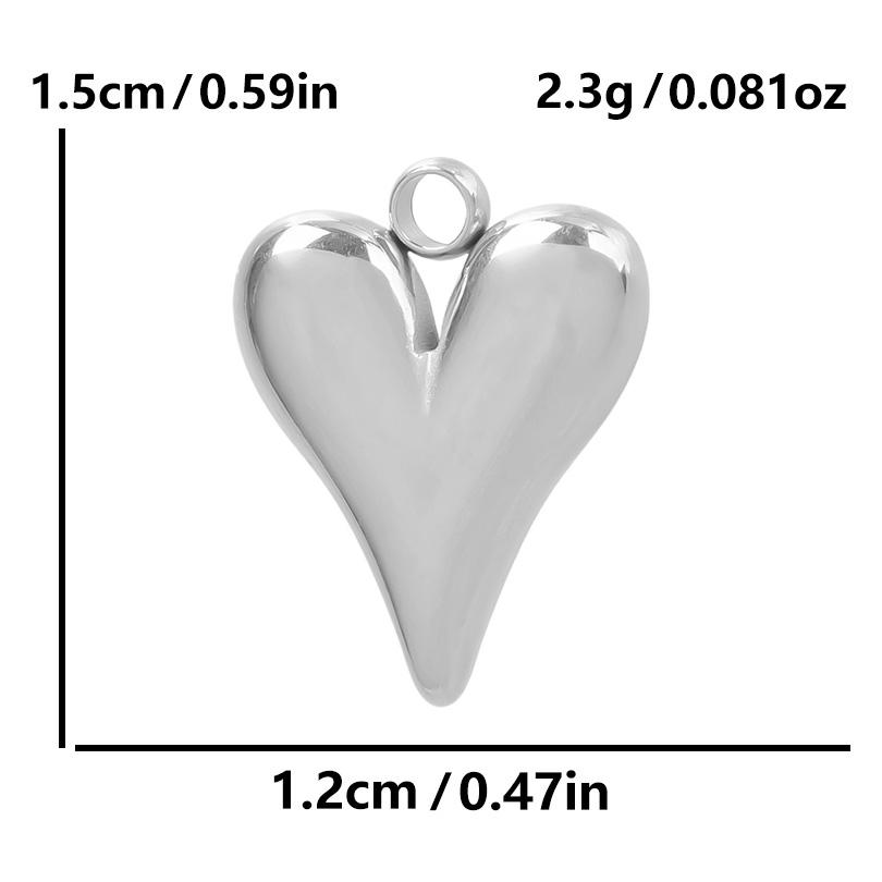 6pc Sweet Love Pendant Real Gold Plated Stainless Steel Heart Charms For Jewelry Making Supplies DIY Keychain Pendant Charm Bulk