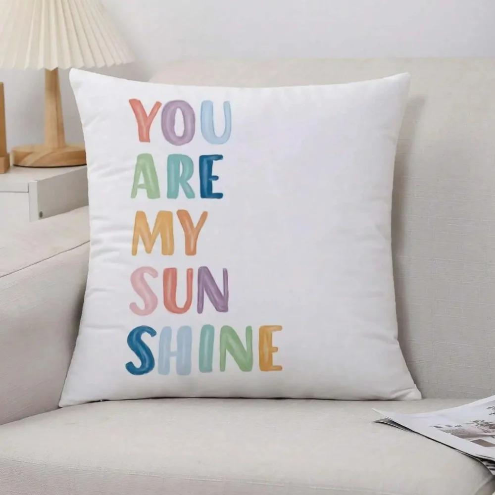 Colorful Inspirational Cute Pattern Pillowcases Pattern Cushion Cover Suitable for Sofa Bedroom Car Pillow Cover