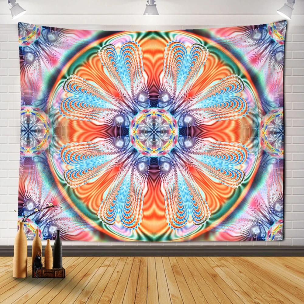 Boho Style Living Room Psychedelic Witchcraft Dorm Sheets Home Decor Colorful Mandala Tapestry Wall Hanging