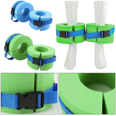 2pcs Aquatic Cuffs Swimming Legging Arm Floating Ring EVA Foam Water Aerobics Float Ring w/Quick Release Buckle Swim Accessories