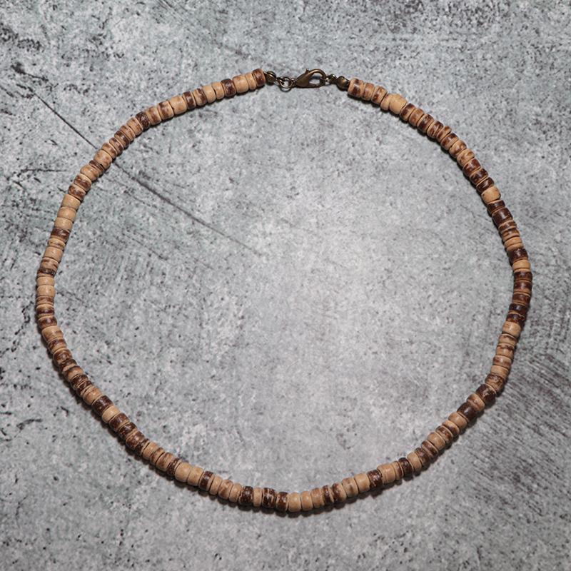 Minimalistisches Herrenhalskette Natürliches Wengeholz Kragen Freund Geschenk 4/6/8mm Scheibenperlen Erkek Kolye Halsketten Zubehör Choker Collier