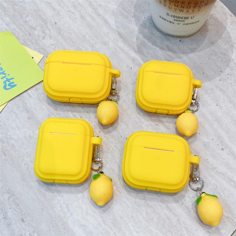 Ins Simple Lemon for AirPods Pro1 Generation Protective Case 1 Generation Pro1 Generation Apple Bluetooth Headset Soft Case