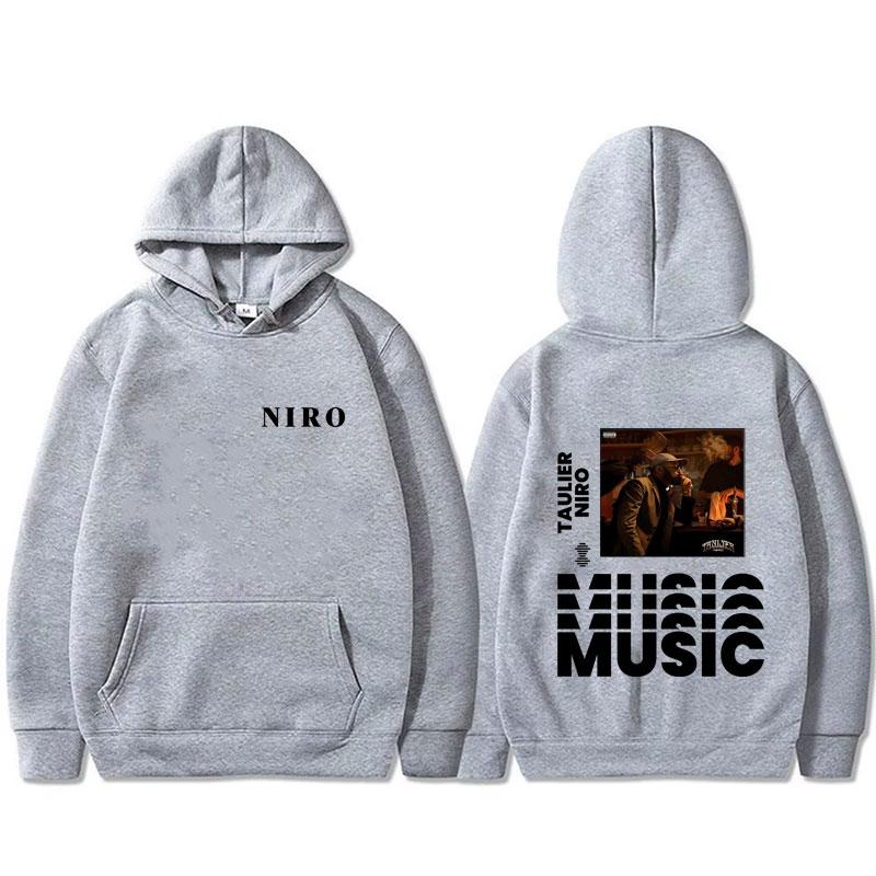 Rapper Niro Taulier Album Graphic Hoodie Men Women Hip Hop Rock Sweatshirt Unisex Fashion Vintage Casual Fleece Cotton Hoodies