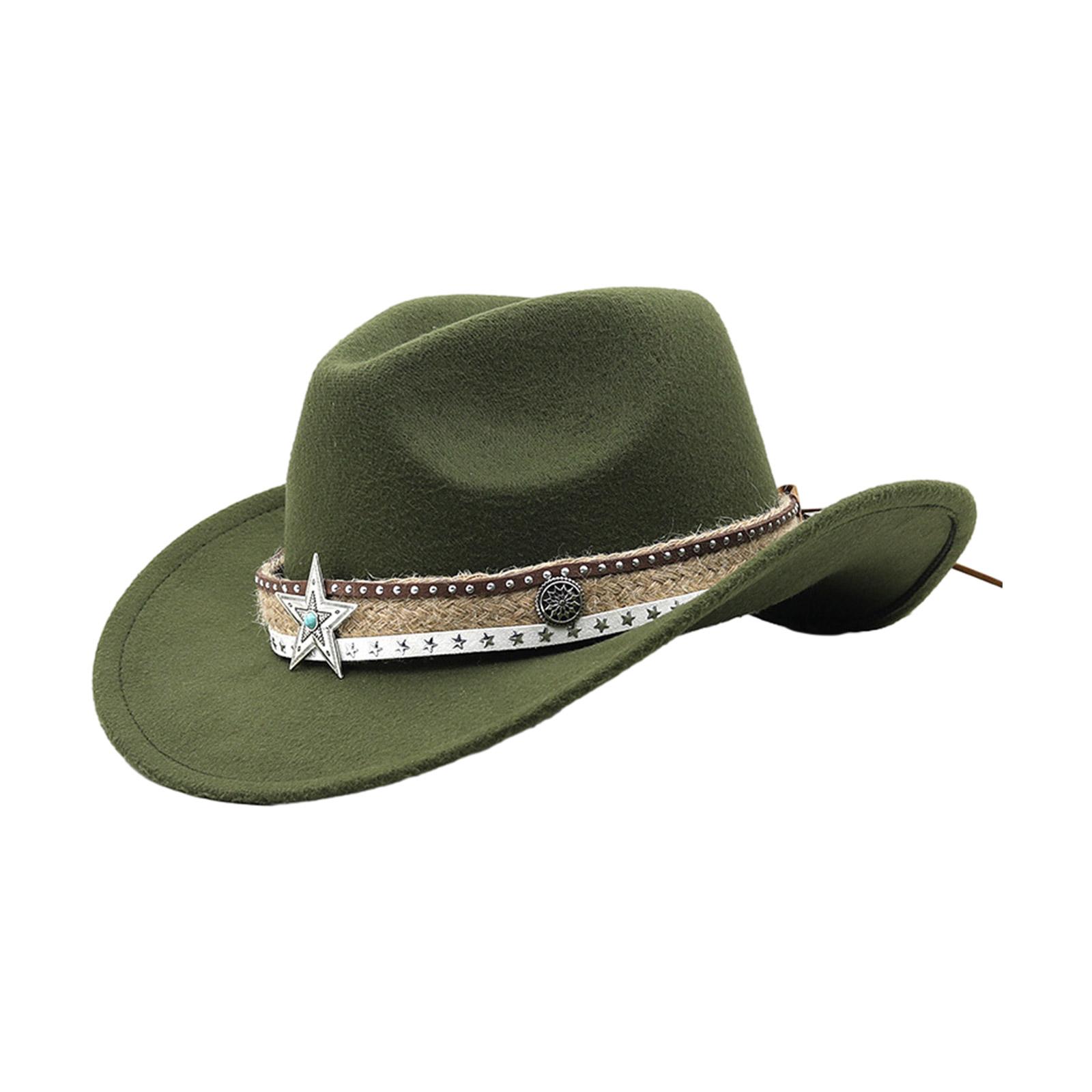 

Adult Cowboy Hat with Bohemian Style Hat Rope Decor for Woman Western Cowboy Hat Model Show Cowboy Hat for Photography