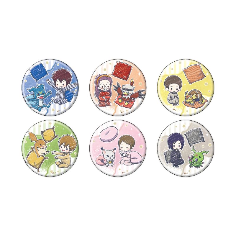 

Digimon Adventure 02 11 Pajama Party ver. [Graph Art Illustration] Can Badge Box of 6