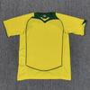 Vintage 2004 Brazil Home Short Sleeve Soccer Jersey Men Bamboo Fiber S-XXL