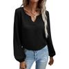 Loose Fitting Pullover Chiffon Style Commuting Solid Color Long Sleeved Base Shirt