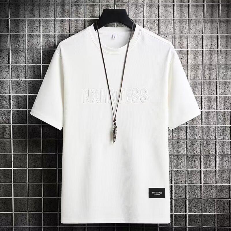 Men s Korean Style Trendy Short-Sleeve T-Shirt – Summer Loose Fit Casual Top L