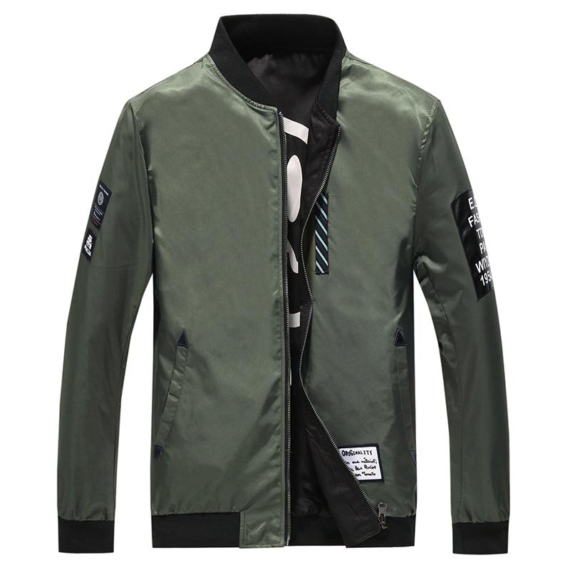 Premium Quality Mens Jacket Ma1 Army Smiling Face Reversible Bomber Jacket Coat