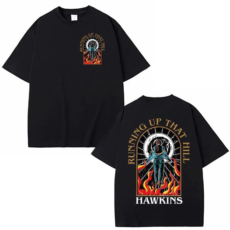 2026 Eddie Munson Demogorgon Hunter 100%cotton men's shirt Gothic Graphic summer short sleeve oversized Women fashion T-shirts