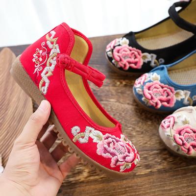 Chaussures plates, semelle en tendon de bœuf, pieds gras lâches, chaussures pour femmes grande taille, chaussures de mère d'âge moyen et âgée, chaussures en tissu brodé, chaussures simples