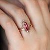 Hecheng Retro Geometric Diamond Color-Matching Wedding Proposals Ring