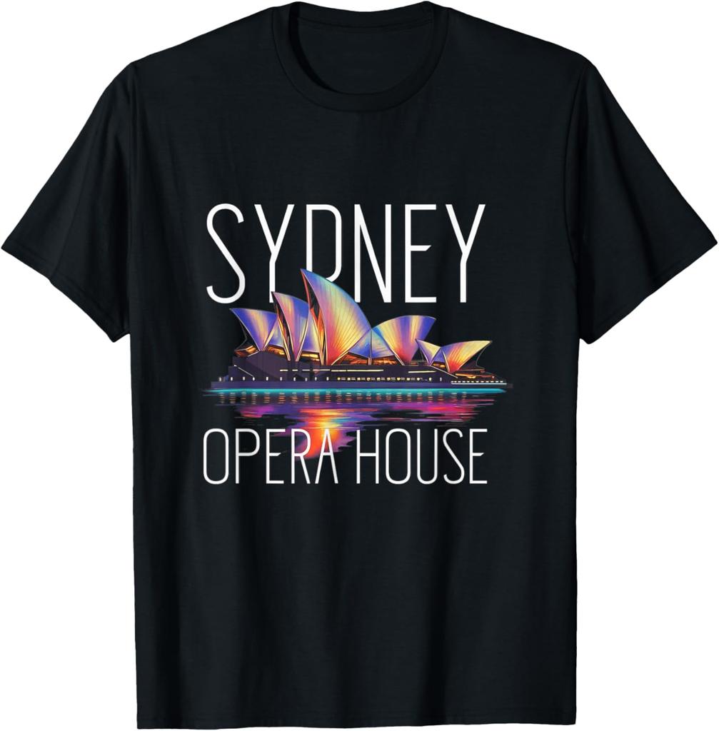 Sydney Opera House Artistic Representation Australia Tshirt Unisex Summer Streetwear Tops Printed Tshirt Ropa Hombre