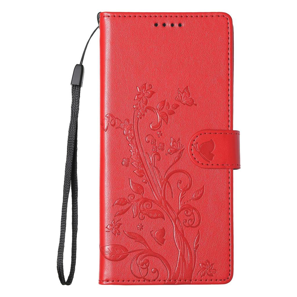 Applicable to Huawei PURA 80 butterfly love flower embossed mobile phone leather case Honor 600 foreign, plug-in card protective case