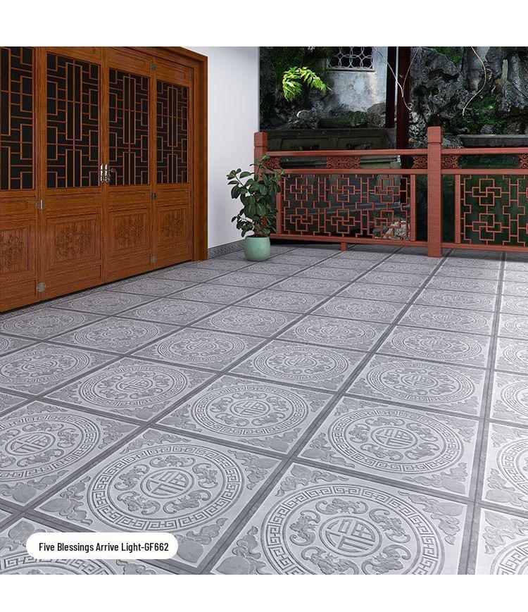 600x600 Chinese Antique Courtyard Anti-Slip Floor Tiles for B&B and Restaurant
