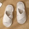 Slippers Cross-opening Ladies Spring and Autumn Indoor Flat Bottom Waffle Sweat Absorbing Comfortable Opening Slippers Foam Bottom