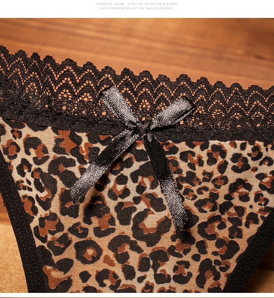 Wild and Sexy Animal Leopard Print Set of Leopard Print R-STYLE Women's T-Backs, 4, (TYPE A)