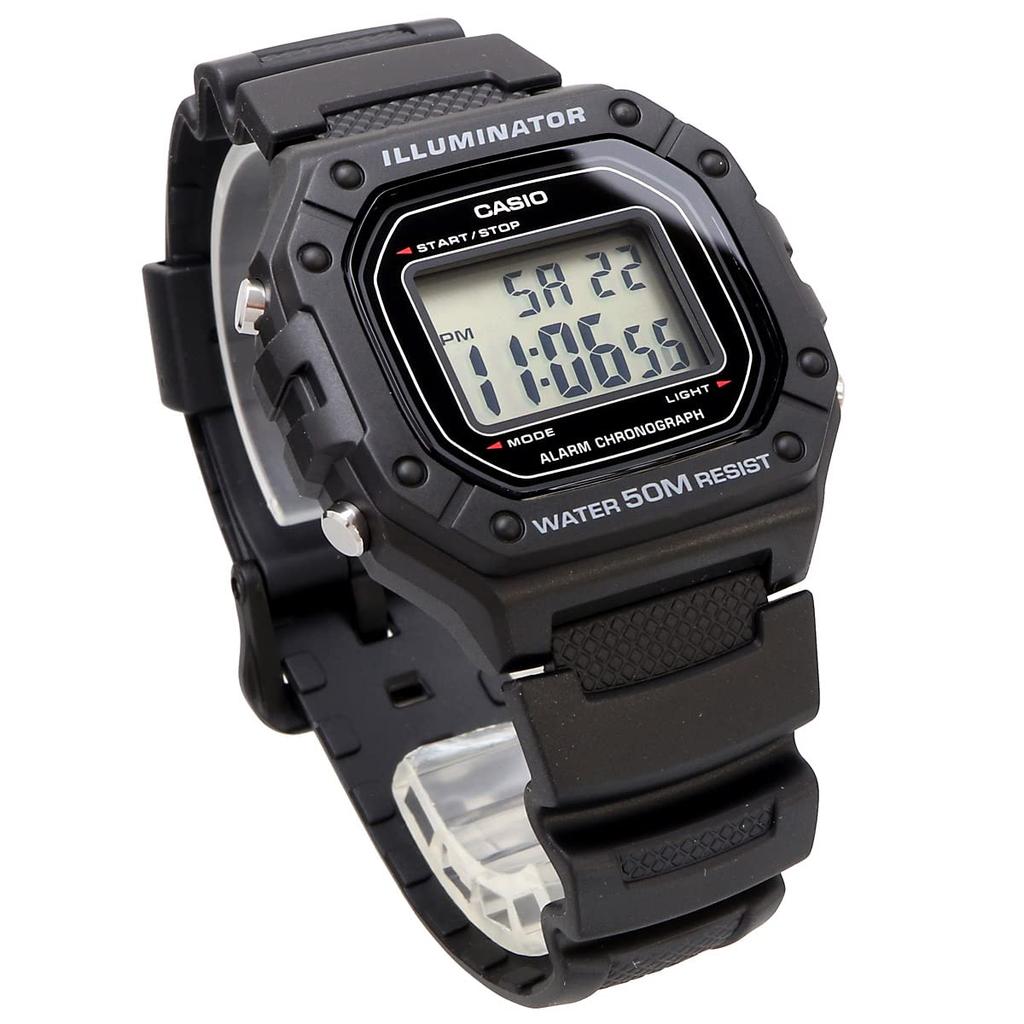Casio Standard Digital Wristwatch for Men and Overseas Model W-218H-1AV Women, Black, [Used]