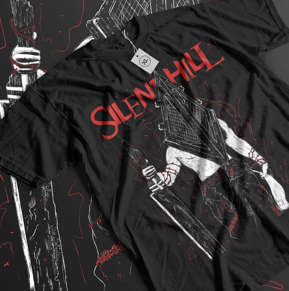 Pyramid Head  Triangle Head Silence Hill V2 Premium Gift Black Shirt Unisex T-Shirt L
