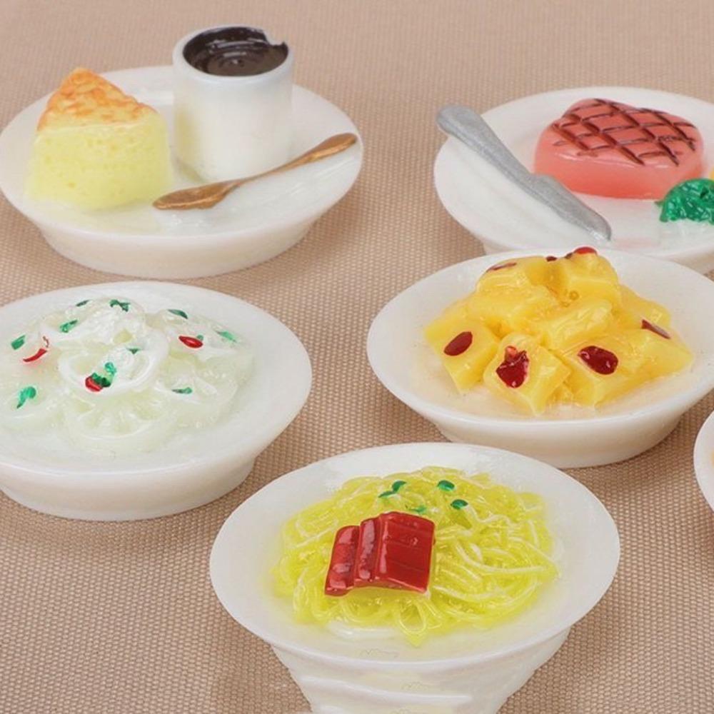 10pcs Kawaii Cute Bread Egg Breakfast Resin Simulation Model Dollhouse Miniature Kitchen Decoration Doll House Decor Accessories