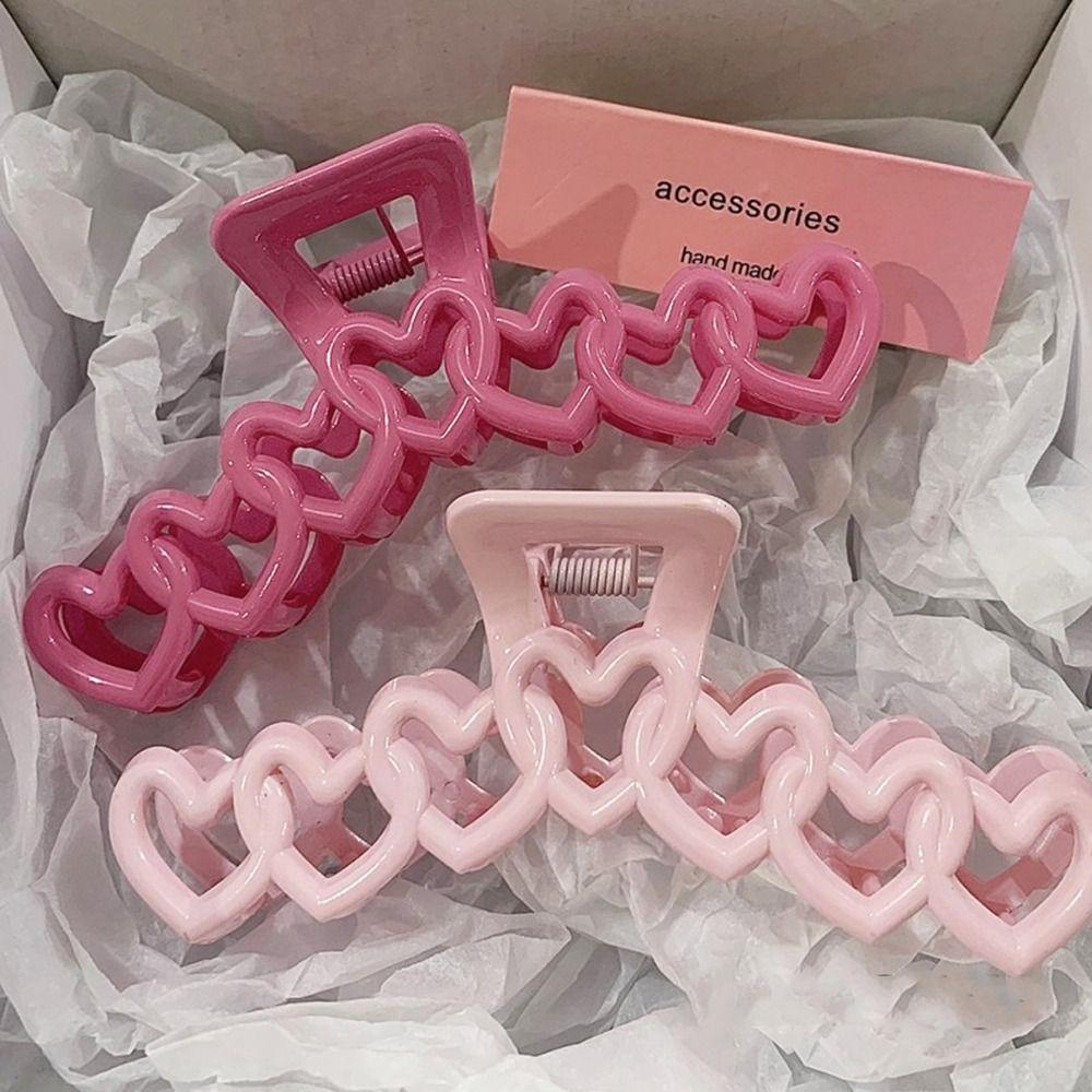 Colorful Love Hair Clip Hollow Shark Clip Personalized Heart Hair Claw  Travel