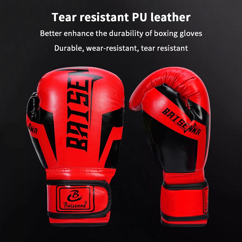 1 Paie Of 6 Oz 10 Oz Boxing Gloves Wear-Resistant Pu Leather Training Gloves Good Toughness Humanized Design Punching Gloves