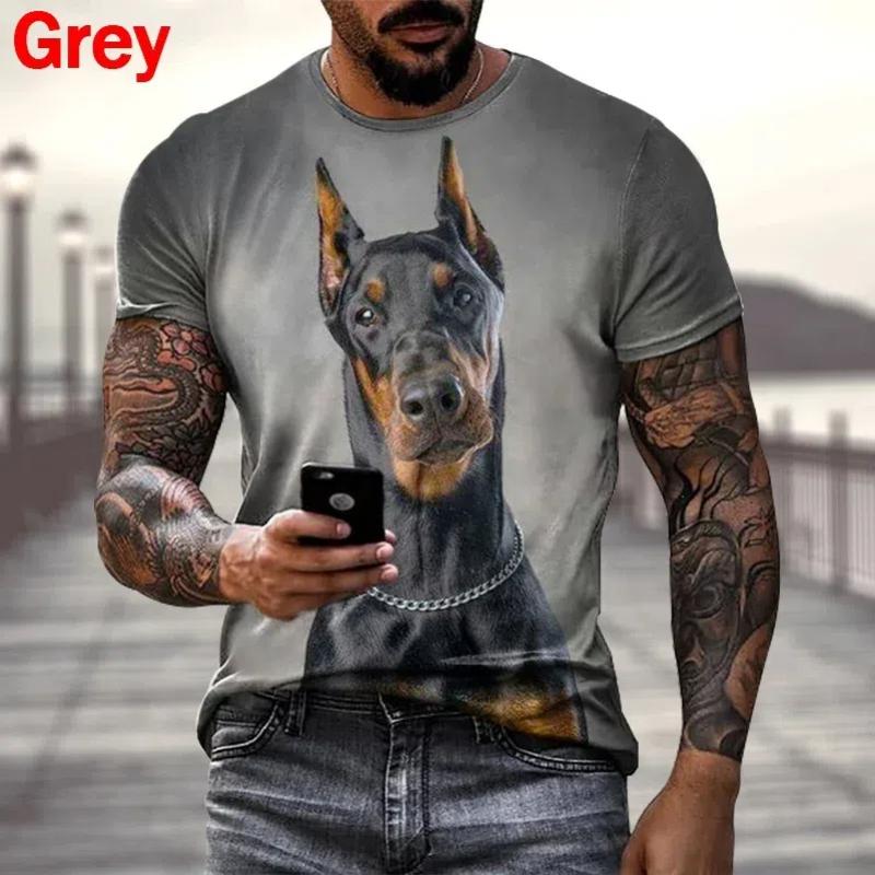 

Модная летняя распродажа, 3D футболка с изображением добермана для мужчин и женщин, 3D-печать, короткие рукава, круглый вырез, аниме-топы с изображением собак, футболки, футболки 2XL