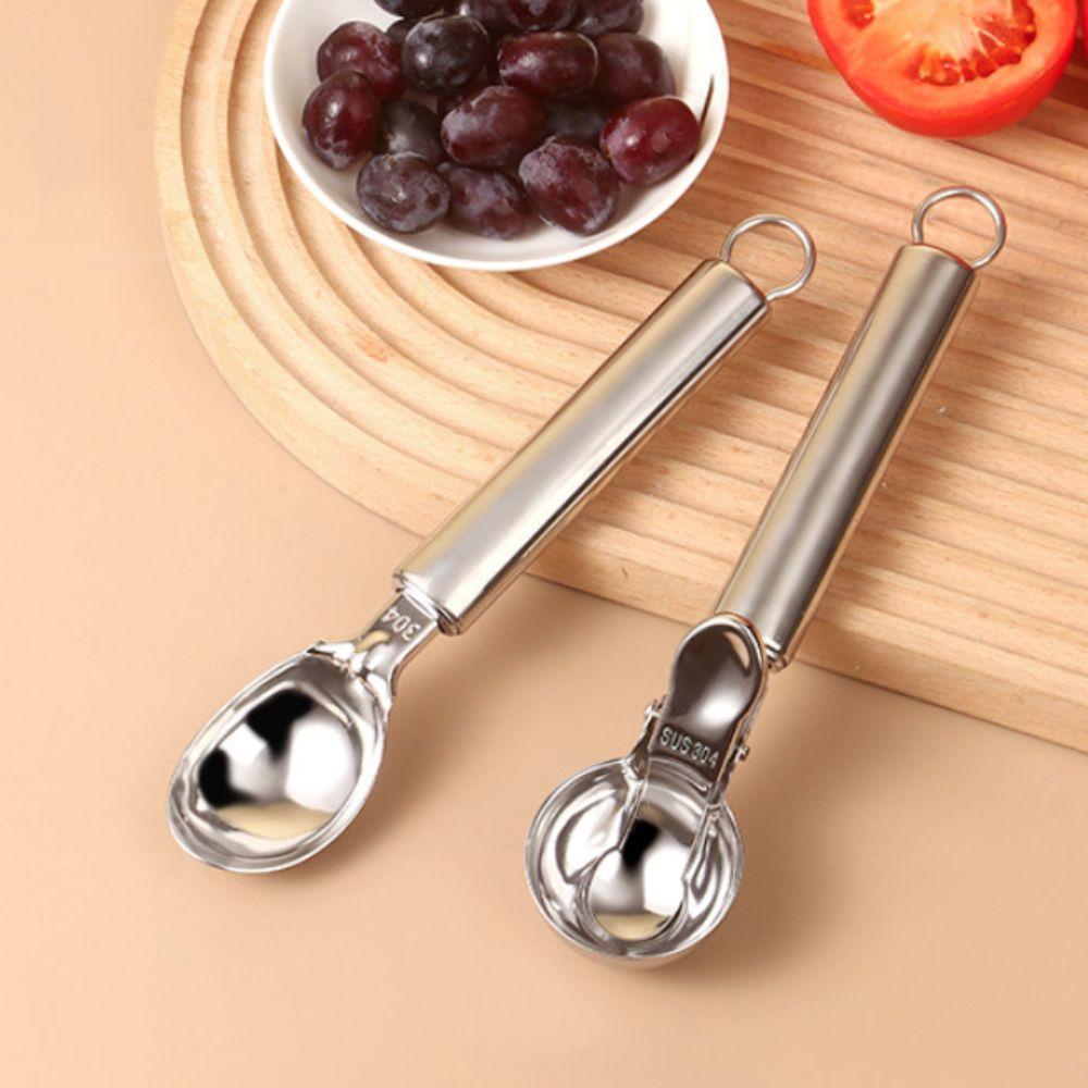Trigger Release Spring-loaded Ice Cream Scoop Stainless Steel Fruit Scoop Fruit Ball Digger Home