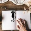 Hollowed-out Acrylic Black Kitten Bookmarks Cartoon Book Folder Cute Book Clip  for Reading Lovers