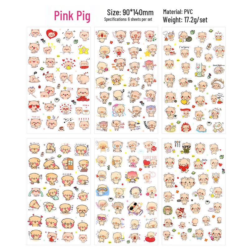 

Корейские мультяшные животные прозрачные ПВХ наклейки для дневников и журналов роста ребенка