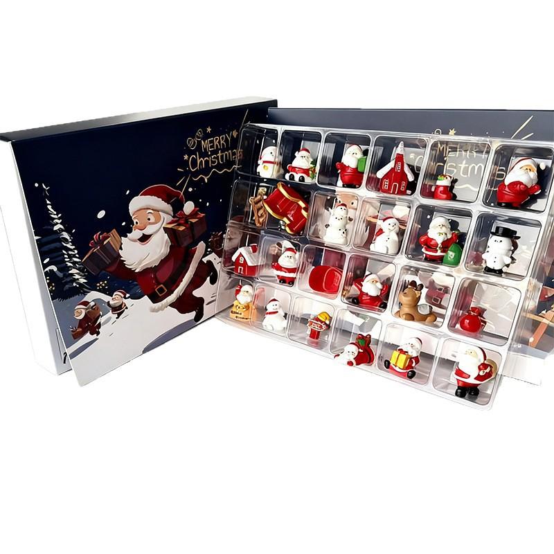 

Рождественский обратный отсчет, миниатюрная сцена в коробке-сюрпризе, предмет для демонстрации, подарок высокого класса, смоляная поделка для украшения 31*20*3.2cm