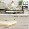 2 Seater Sofa Bed 3 In 1 Convertible Sleeper Sofa With Click Clack Adjustable Backrest And 2 Pillows Light Brown