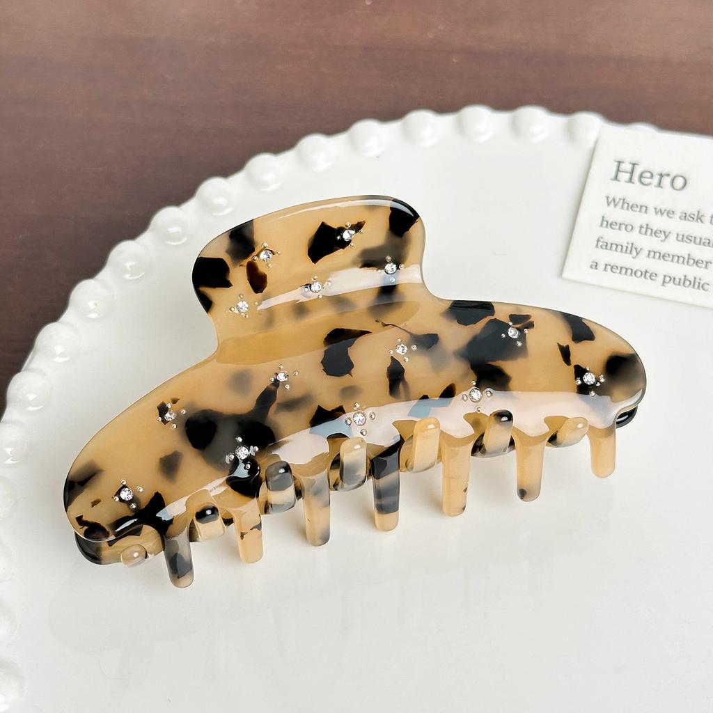 Stylish Acetate Rhinestonedecorated Hair Claw Clip For Elegant And Trendy High Ponytails