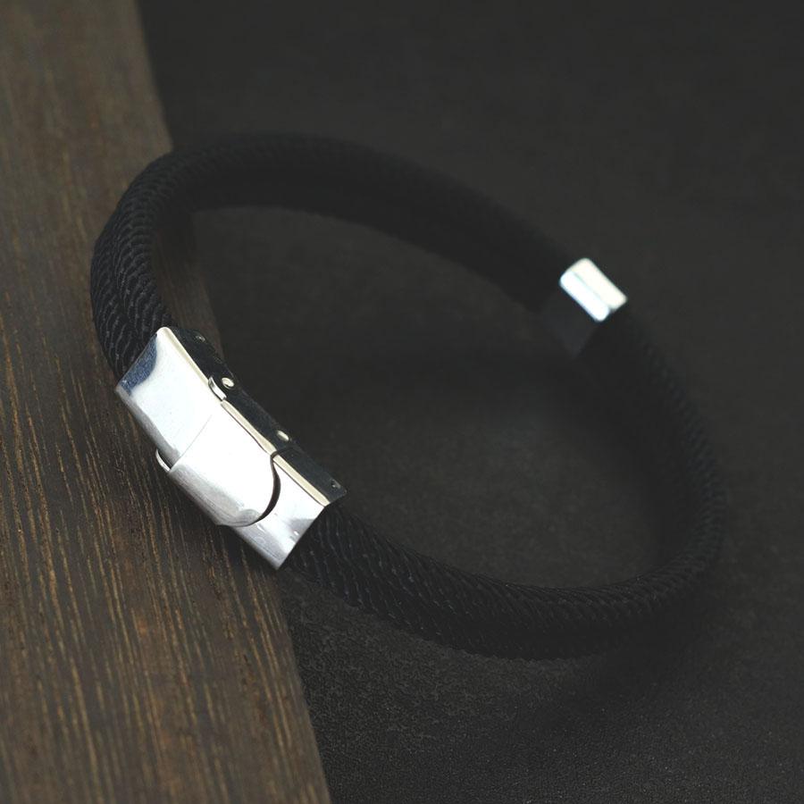 New Handmade Men Rope Bracelet Stainless Steel Buckle Double Layer Thread Nautical Braclet Bangle Hiphop Rock Accessories Homme