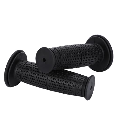 nakira Motorcycle Grips, Moped Handlebars, 22.2mm, Left and Right Set, Rubber E-Type (Black)