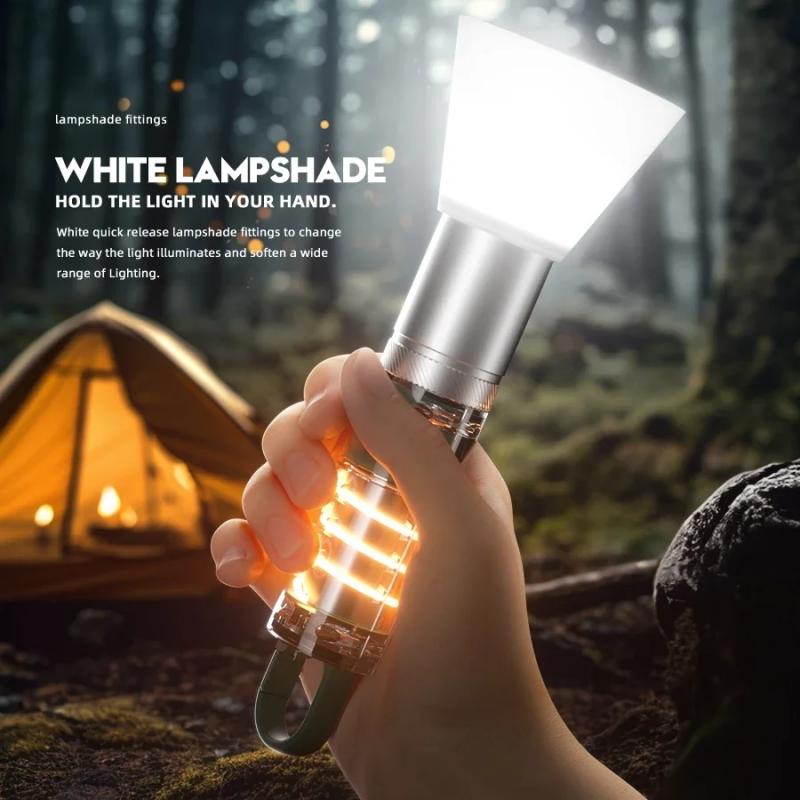 New Powerful Led Flashlight Tungsten Filament Side Lamp Built-In Battery Type-C Charging Torch Outdoor Portable Camping Lantern