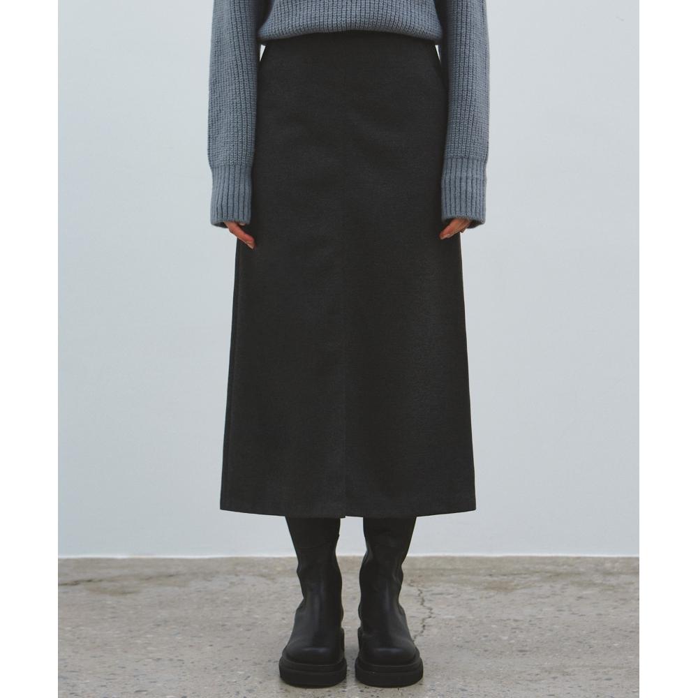 

NICKNICOLE SLIT H LONG SKIRTCHARCOAL