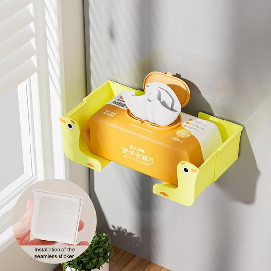 Glove Tissue Box Holder Adjustable Tissue Paper Dispenser Wall Mount Fridge Towel Holder for Kitchen Bathroom Refrigerator