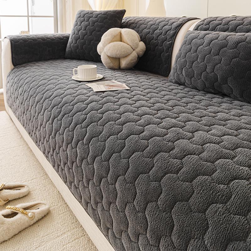 2026 New 1pc Flannel Sofa Cushion, Thickened Warm Plush Non-slip Seat Pads, Protective Throw Cover for Leather Sofa