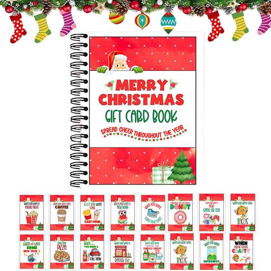 Christmas Gift Card Book DIY Spiral-Bound Merry Christmas College Survival Kit Greeting Card Holder