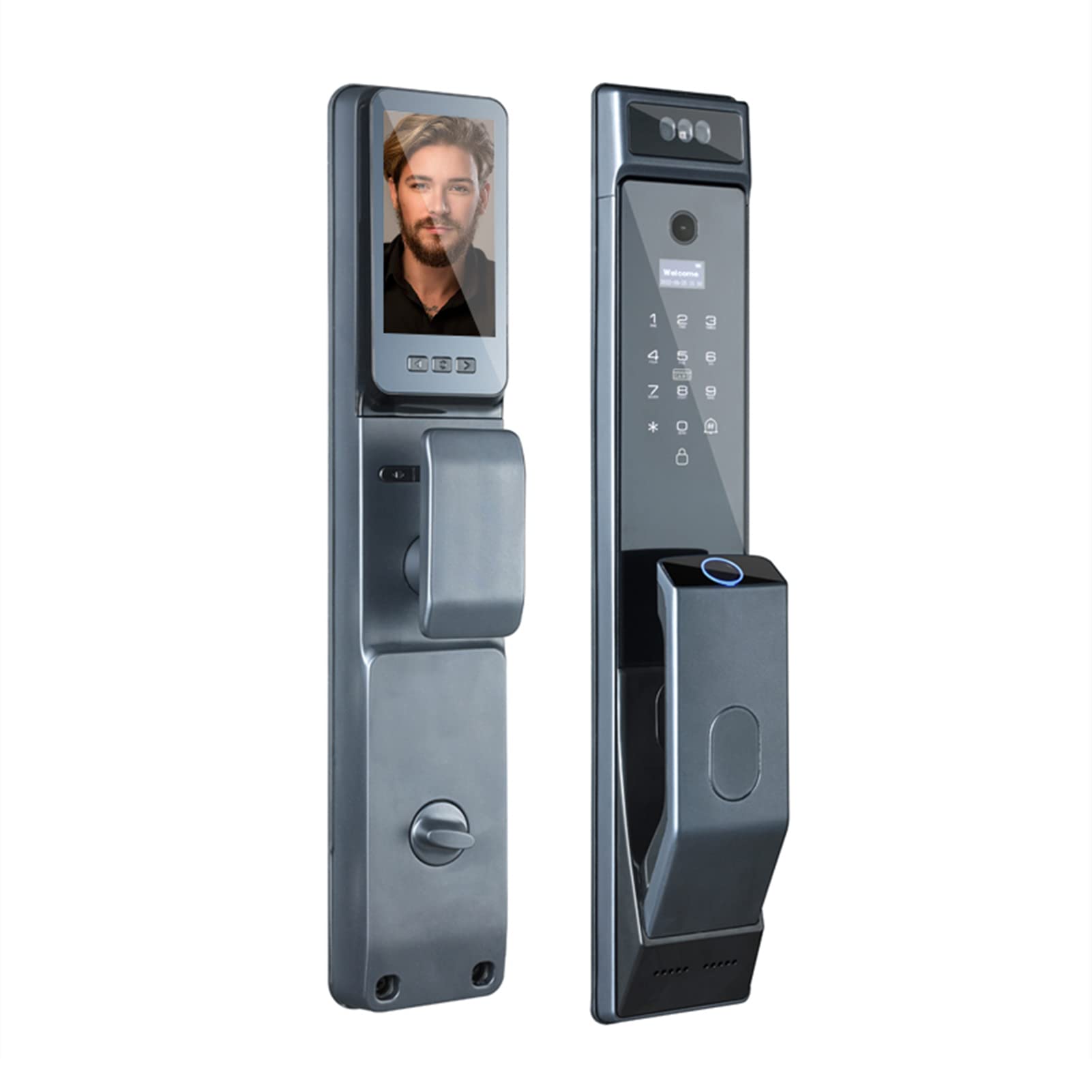 

Fingerprint Door Smart Facial Recognition App 6 Unlocking Automatically for Residential Gray Lock, Unlock, Methods, Unlocks, Apartments,