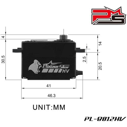 MALTA - PowerStar High-Speed ??Thin Digital Servo (0.07sec/12.0kg) with Metal Gears, High Voltage, and IP65 Waterproofing, Low Profile Size, PL-8012HV