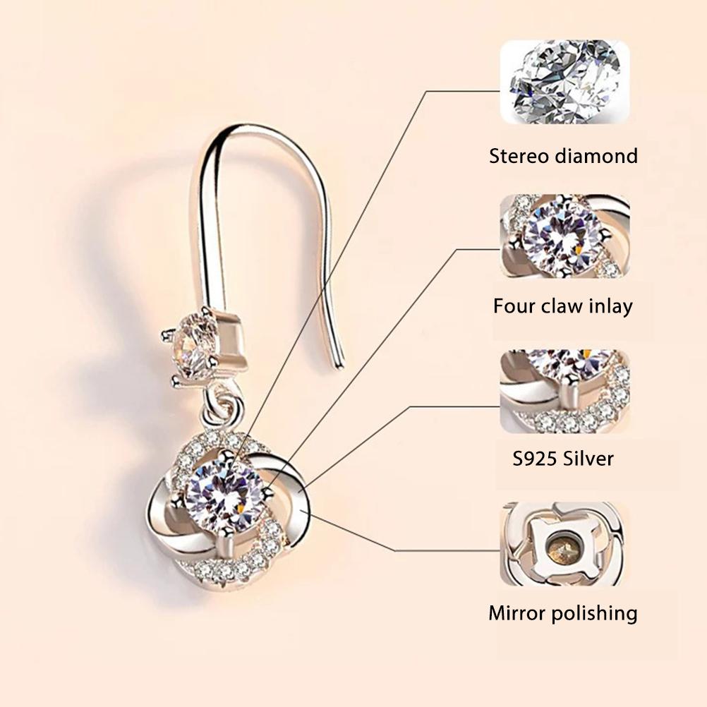 Studded Earrings Long Four Leaf Earrings Ear Hooks Women S Jewelry Birthday Christmas Gifts for Women Girls