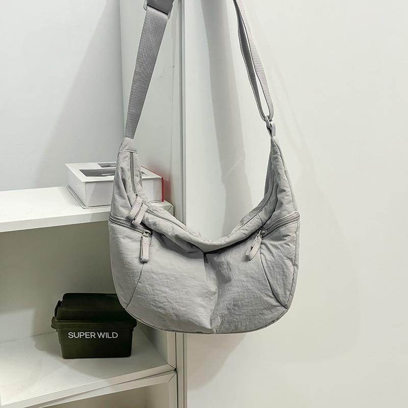 Trendy Cow Horn Bag With Durable Nylon And Zip Closure For Daily Casual Outfits