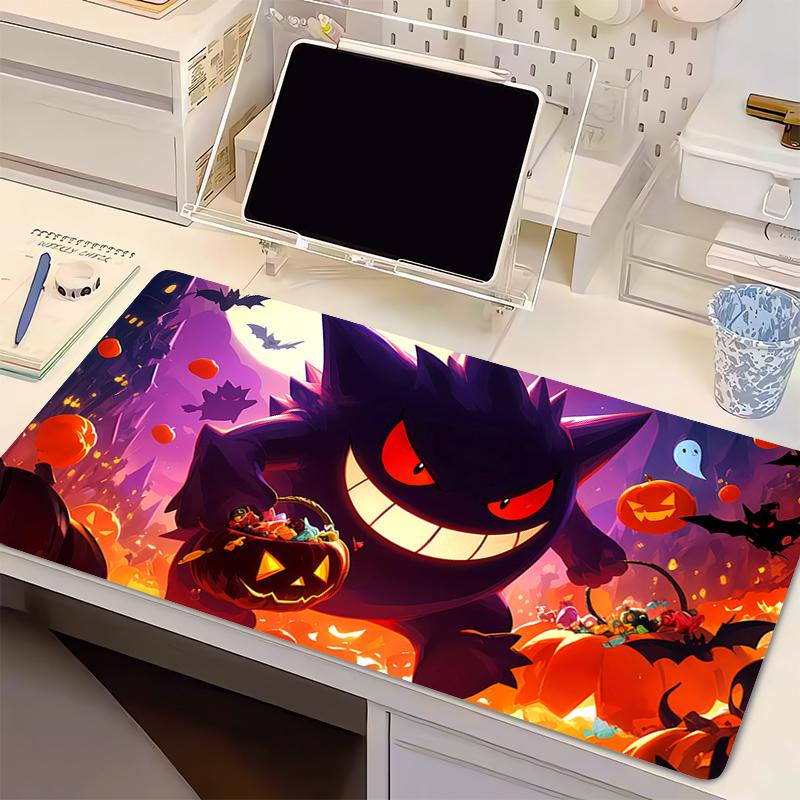 Large Mouse Pad P-Pokemon Gengar Carpet Laptop Gamer Keyboard Mat HD Print Mousepad Edge White Tassel Natural Rubber Table Mat