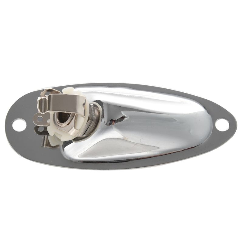 Classy-6Pcs Boat Guitar Jack 1/4 Inch Input Output Jack Plate Socket 6.35Mm Chrome Silver For FD Strat Style Guitar Parts