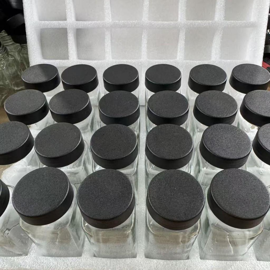 Bamboo Lid Glass Spice Jar with Flip-Top