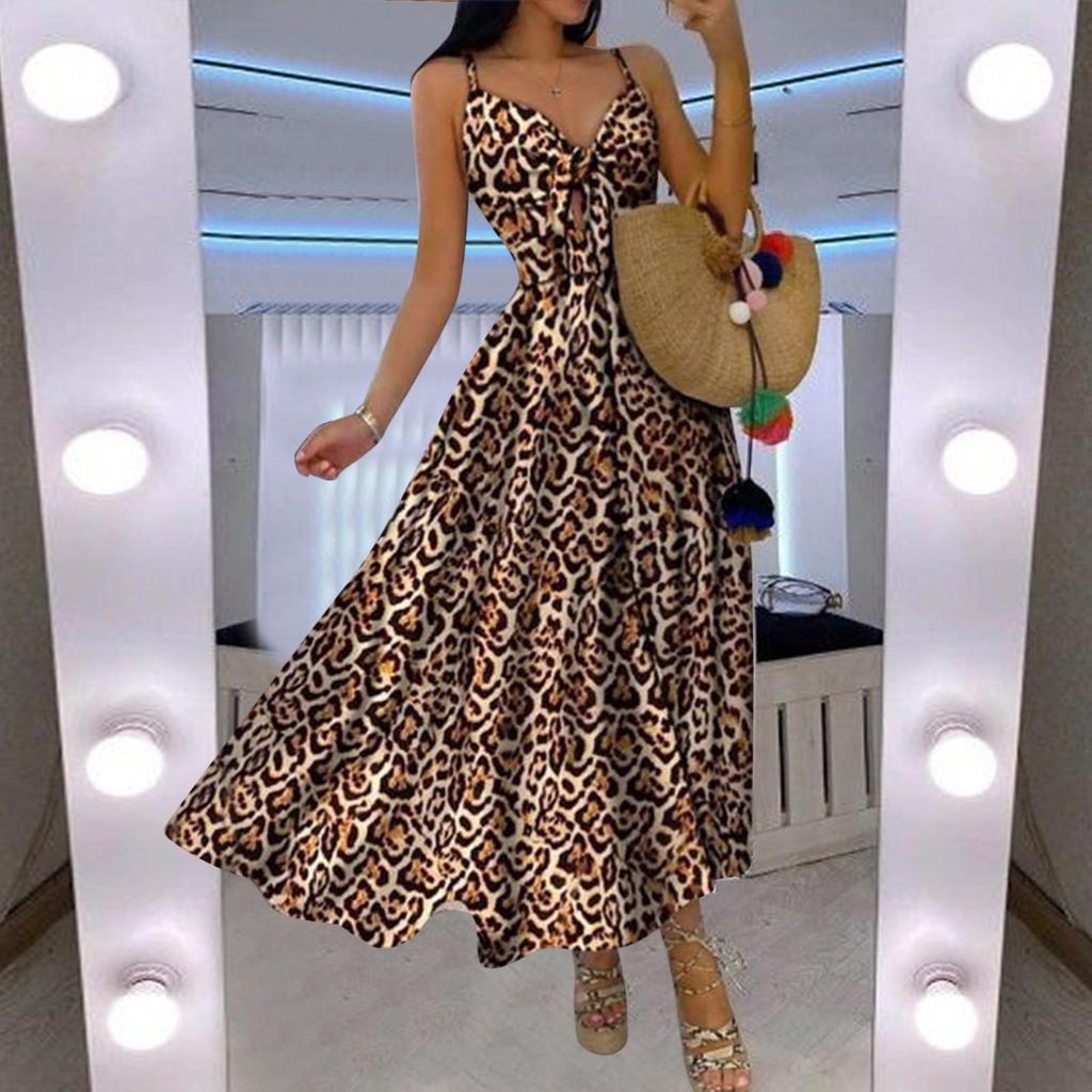 2025 New European & American Floral Lace-Up Spaghetti Strap Long Dress