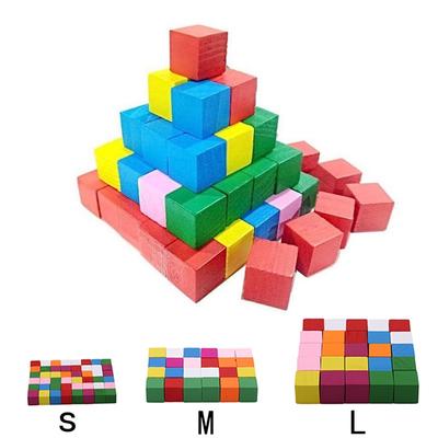 Kinder DIY Montage Holz quadratische Blöcke Mini Würfel Holzarbeiten Spielzeug Handwerk Geschenk
